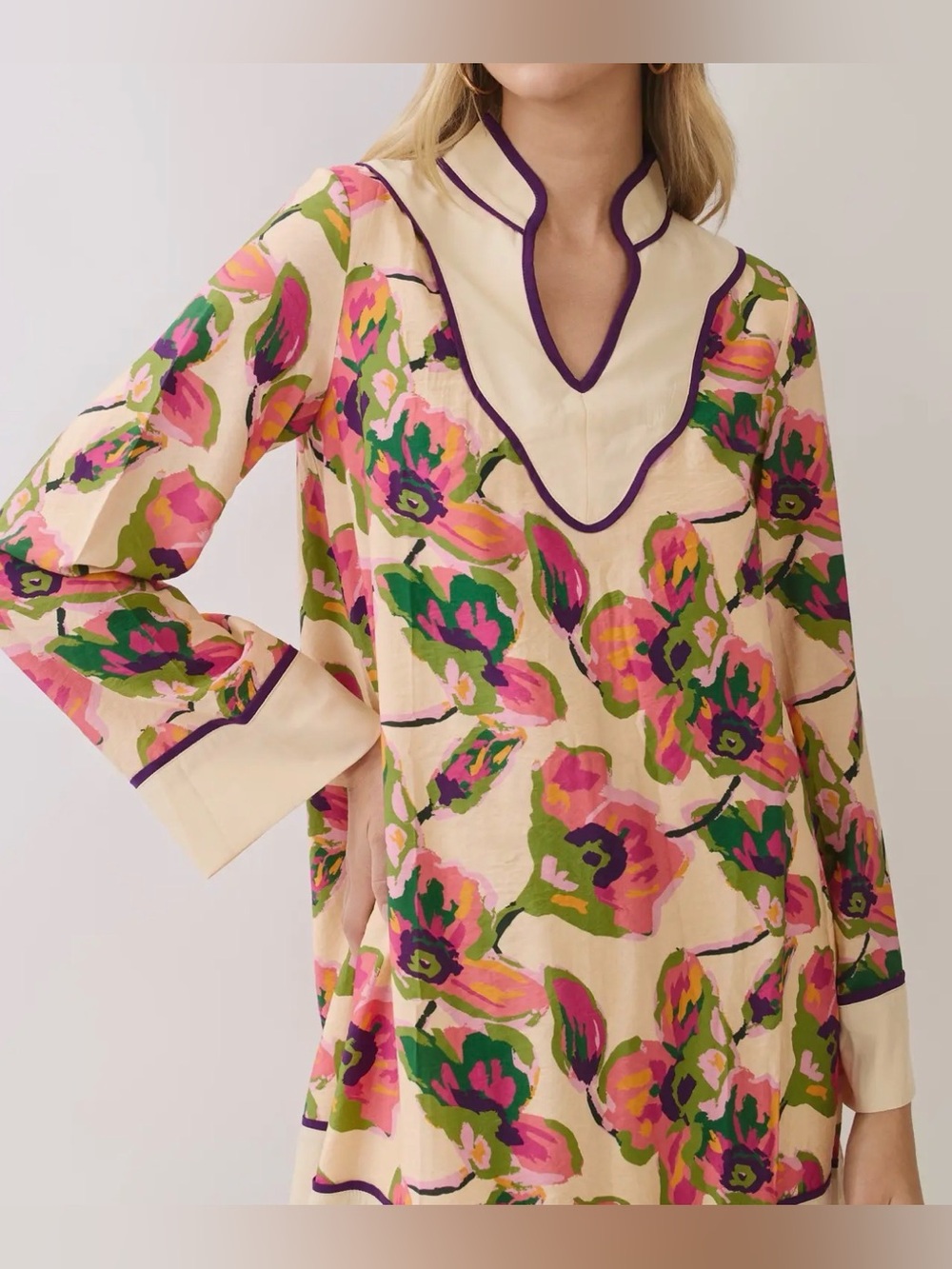 LOVE! High Summer Floral Tunic Dresses Tuckernuck Sz M L - Picture 3 of 10